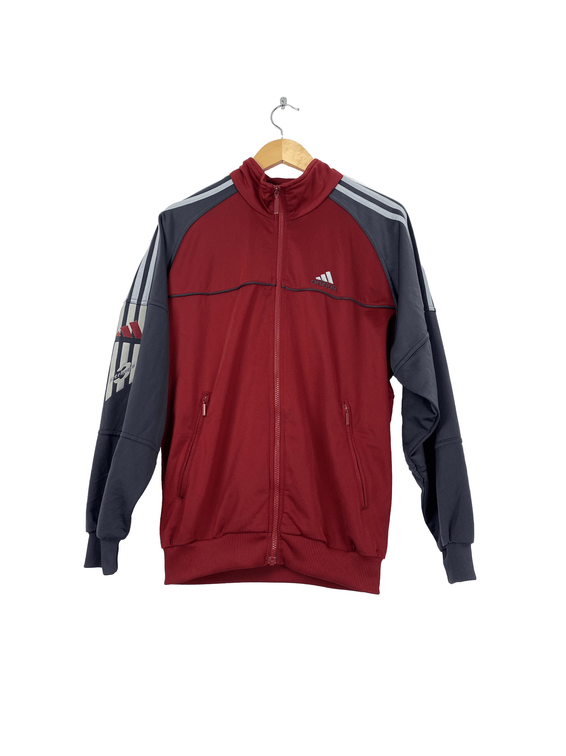 Adidas trainingsjasje rood grijs - vintageskipakkennl