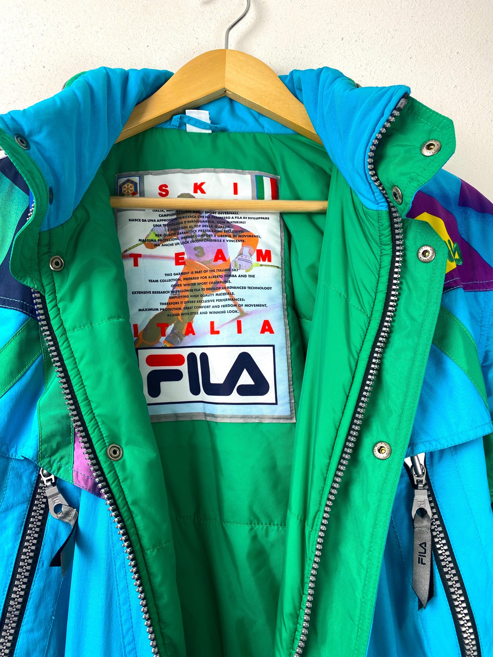 FILA team Italia 90's skipak blauw geel - vintageskipakkennl