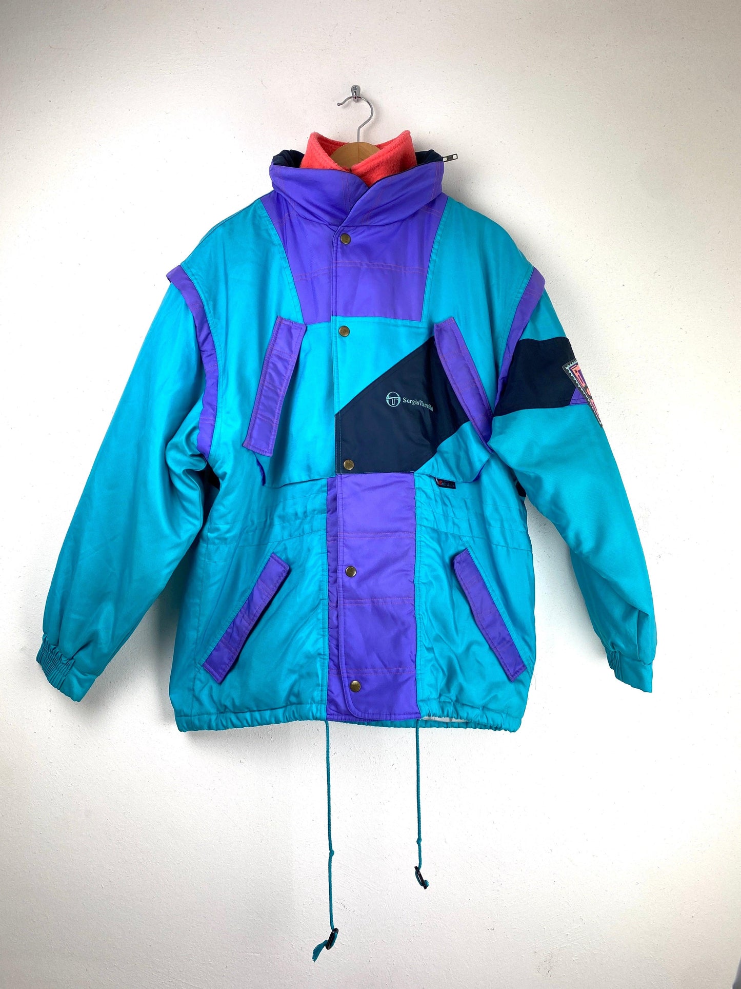 Sergio Tacchini turquoise ski-jas - vintageskipakkennl