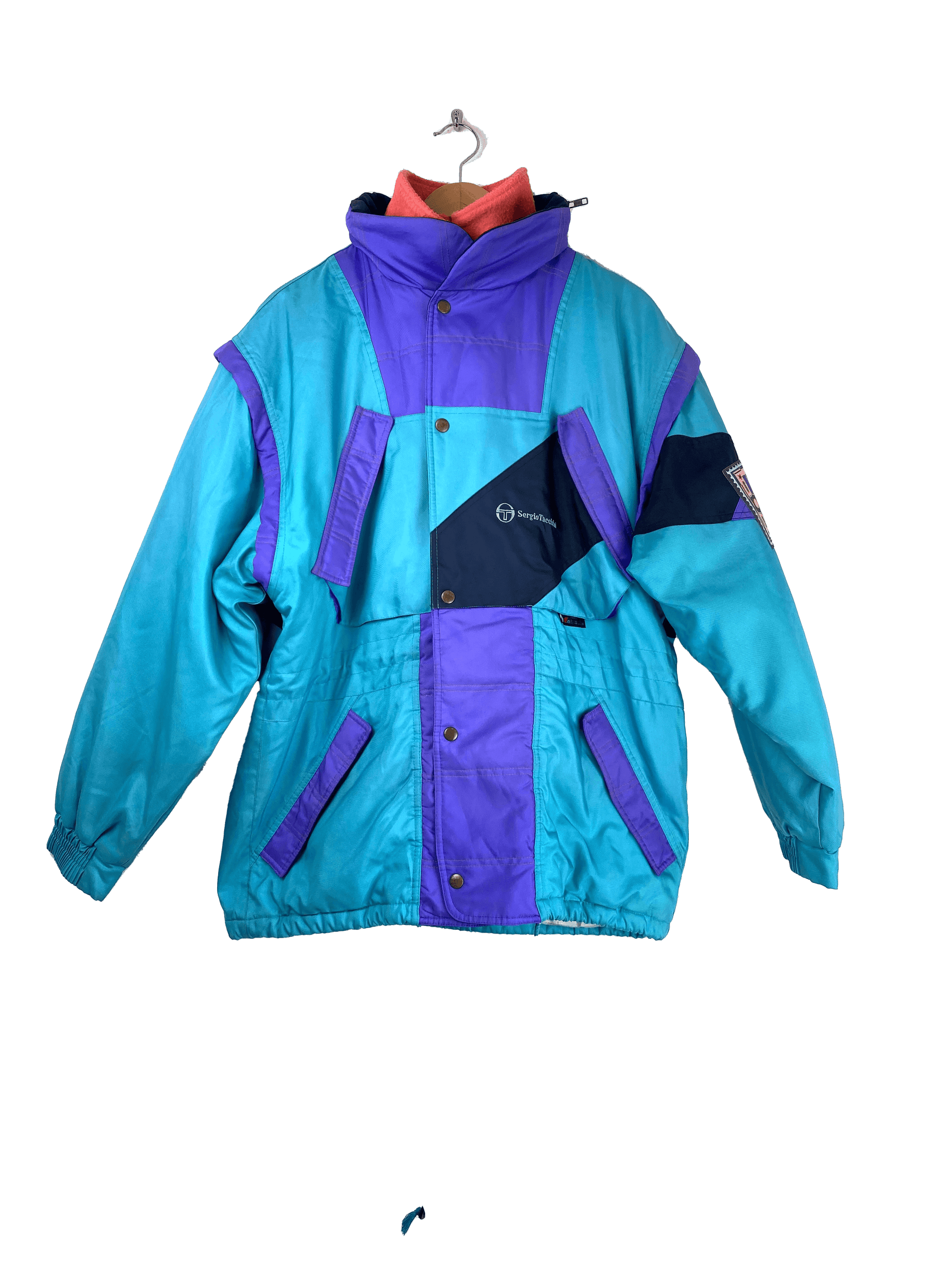 Sergio Tacchini turquoise ski-jas - vintageskipakkennl