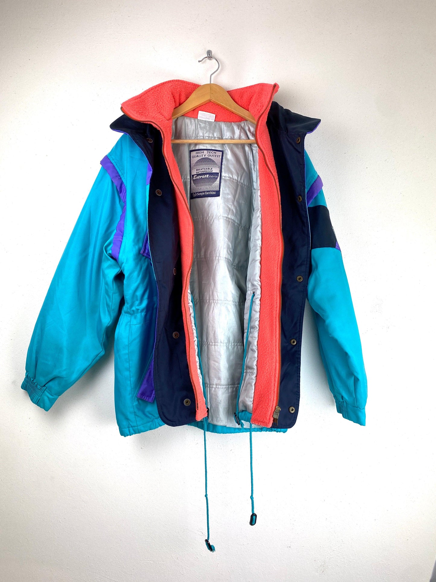 Sergio Tacchini turquoise ski-jas - vintageskipakkennl